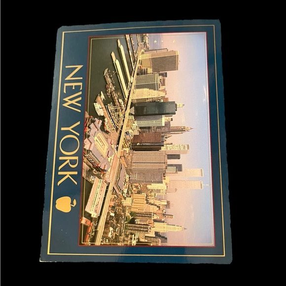 Vintage New York City ViewTwin Towers & Long Island Theodore Roosevelt Postcard - Picture 3 of 6